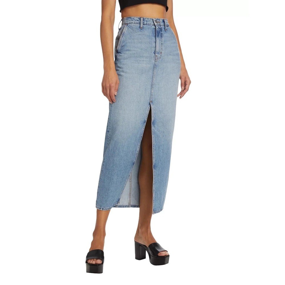 Derek Lam 10 Crosby Denim Skirt  Sutton Vintage‎ Cotton Jean Slit Size 27 $295